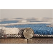 Linon Trio Damask Hand Tufted Polyester 5'x7' Rug in Aqua Blue and Ivory