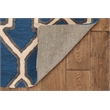 Linon Trio Damask Hand Tufted Polyester 5'x7' Rug in Aqua Blue and Ivory