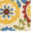 Linon Trio Frond Hand Tufted Polyester 5'x7' Area Rug in Ivory