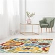 Linon Trio Frond Hand Tufted Polyester 5'x7' Area Rug in Ivory