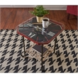 Linon Salonika Houndstooth Reversible Woven Wool 5'x8' Rug in Gray