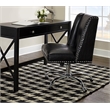 Linon Salonika Houndstooth Reversible Woven Wool 5'x8' Rug in Gray