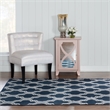 Linon Salonika Quatrefoil Reversible Woven Wool 5'x8' Rug in Blue