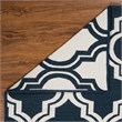 Linon Salonika Quatrefoil Reversible Woven Wool 5'x8' Rug in Blue