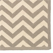 Linon Silhouette Chevron Hand Hooked Wool 5'x7' Rug in Gray