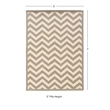 Linon Silhouette Chevron Hand Hooked Wool 5'x7' Rug in Gray