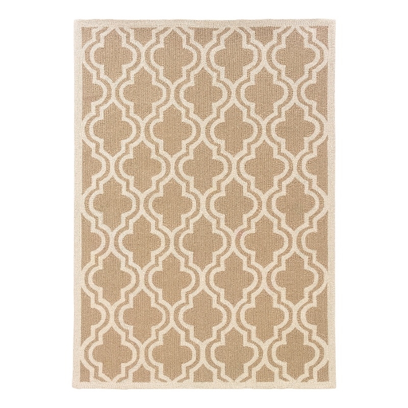 Linon Silhouette Quatrefoil Hand Hooked Wool 1'10