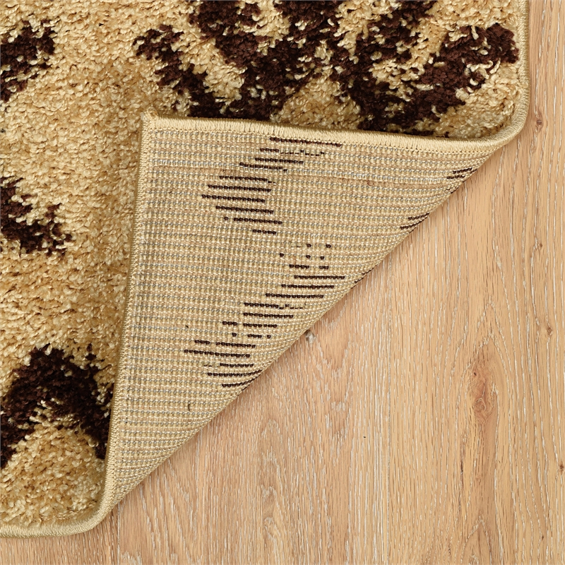 Linon Moroccan Mekenes Power Loomed Polypropylene 5'x7' Rug in Brown