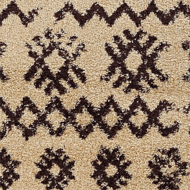 Linon Moroccan Mekenes Power Loomed Polypropylene 8'x10' Rug in Brown