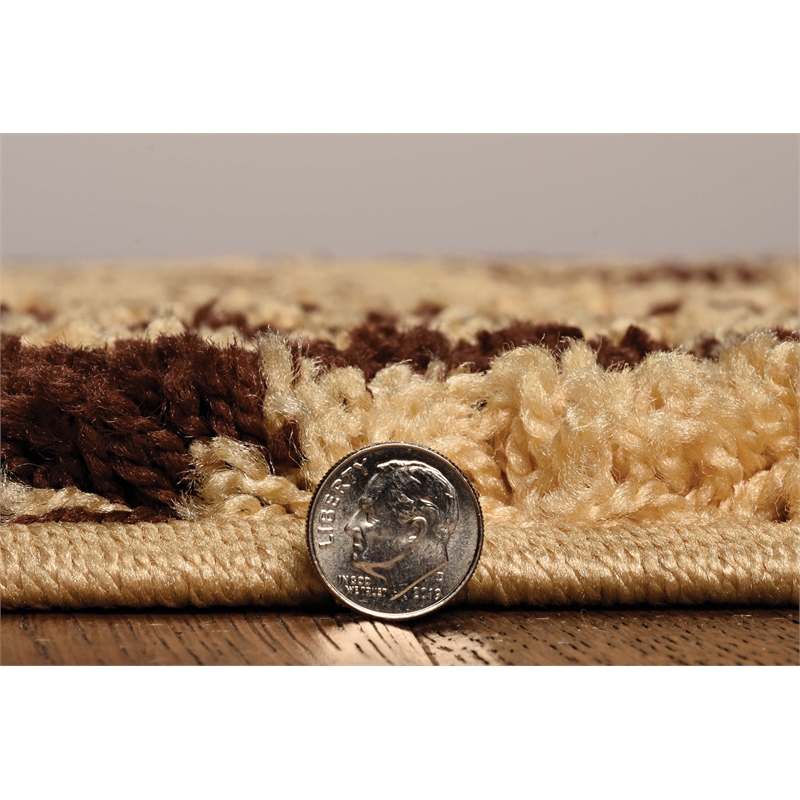 Linon Moroccan Mekenes Power Loomed Polypropylene 8'x10' Rug in Brown