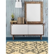 Linon Moroccan Fes Power Loomed Polypropylene 3'x5' Rug in Ivory