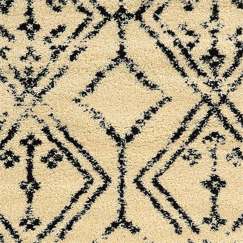 Linon Moroccan Fes Power Loomed Polypropylene 3'x5' Rug in Ivory