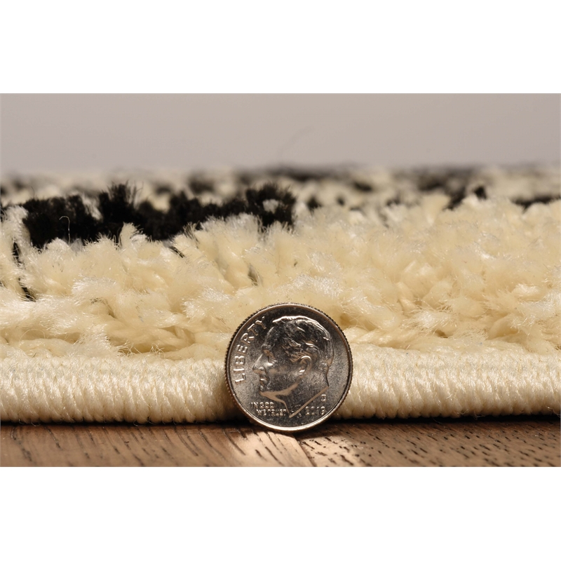 Linon Moroccan Fes Power Loomed Polypropylene 3'x5' Rug in Ivory