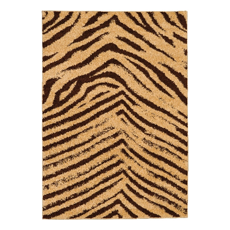 Linon Moroccan Sahara Power Loomed Polypropylene 5'x7' Rug in Brown