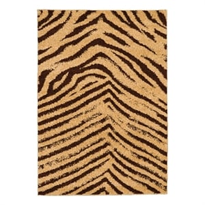 Linon Moroccan Sahara Power Loomed Polypropylene 5'x7' Rug in Brown