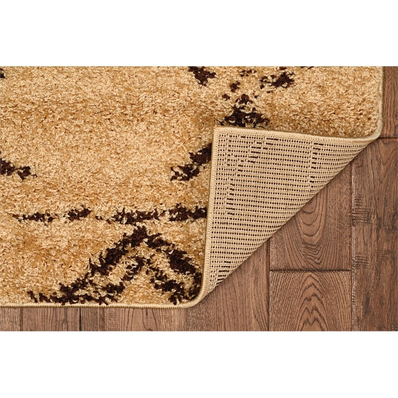 Linon Moroccan Atlas Power Loomed Polypropylene 5'x7' Rug in Brown