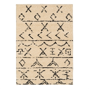 Linon Moroccan Atlas Power Loomed Polypropylene 5'x7' Rug in Ivory