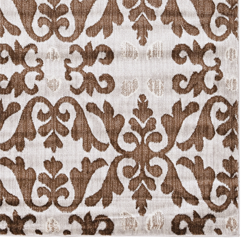 Linon Elegance Florence Power Loomed Polypropylene 8'x10' Rug in Ivory