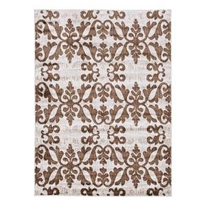 Linon Elegance Florence Power Loomed Polypropylene 8'x10' Rug in Ivory