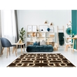 Linon Roma Bridle Power Loomed Polypropylene 8'x10' Rug in Brown