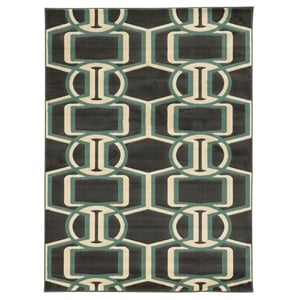 Linon Roma Bridle Power Loomed Polypropylene 8'x10' Rug in Brown