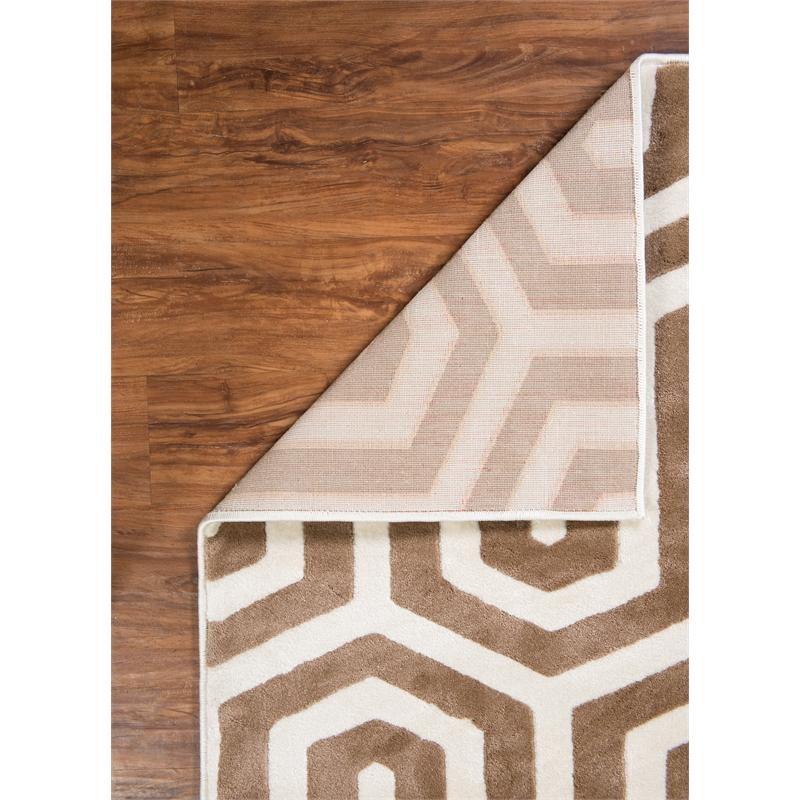 Linon Roma Tangent Power Loomed Polypropylene 8'x10' Rug in Ivory