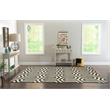 Linon Roma Tangent Power Loomed Polypropylene 8'x10' Rug in Gray