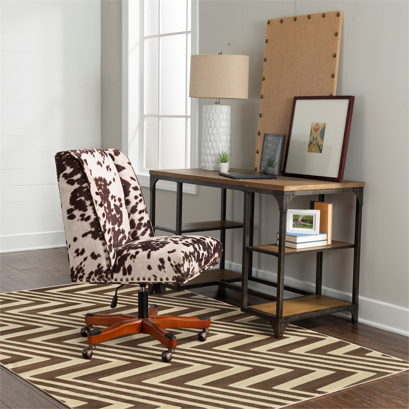 Linon Roma Zigzag Power Loomed Polypropylene 5'x7' Rug in Ivory