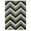 Linon Roma Chevron Power Loomed Polypropylene 5'x7' Rug in Blue