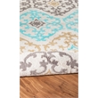 Linon Geo Marli Hand Tufted Microfiber Polyester 8'x10' Rug in Gray