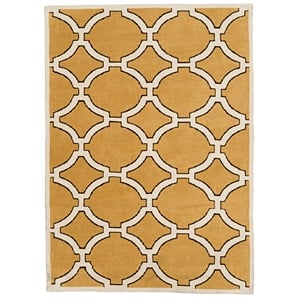 Linon Geo Kelli Hand Tufted Microfiber Polyester 8'x10' Rug in Yellow
