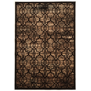 Linon Platinum Iron Gate Power Loomed Polyester 5'x7'6&quot Rug in Brown
