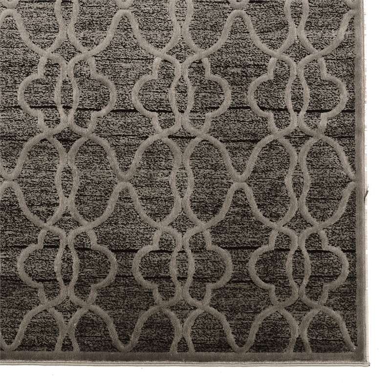 Linon Platinum RawIron Power Loomed Polyester 8'x11' Rug in Gray