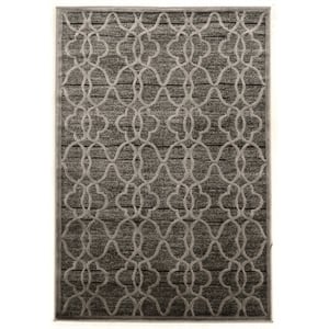 Linon Platinum RawIron Power Loomed Polyester 8'x11' Rug in Gray