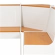 Linon Ardmore Pine Wood Corner Nook Dining Set with Storage in White and Natural