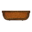 Linon Masterpiece Floral Demilune Metal and Wood Console Table in Brown