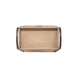 Linon Three Tiered Storage Stand in Rustic Brown Metal and Natural Wood