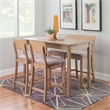 Linon Jordan Counter Stool Grey Padded Seat in Rustic Grey Washed Finished Wood
