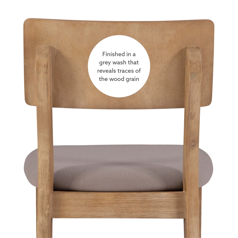 Linon Jordan Counter Stool Grey Padded Seat in Rustic Grey Washed Finished Wood