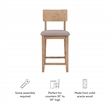 Linon Jordan Counter Stool Grey Padded Seat in Rustic Grey Washed Finished Wood