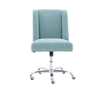 Linon Draper Wood Upholstered Office Chair in Aqua Blue