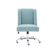 Linon Draper Wood Upholstered Office Chair in Aqua Blue