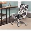 Linon Draper Wood Upholstered Office Chair in Black Cow Print