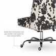 Linon Draper Wood Upholstered Office Chair in Black Cow Print