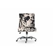 Linon Draper Wood Upholstered Office Chair in Black Cow Print