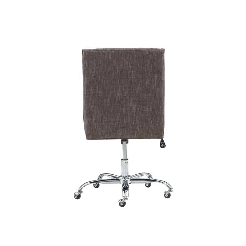 Linon Draper Wood Upholstered Office Chair in Charcoal Gray