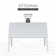 Linon Adirondack Outdoor Solid Sturdy Acacia Wood Ottoman in White Stain