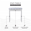 Linon Adirondack Sturdy Solid Acacia Wood Outdoor Side Table in White Stain