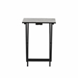 Linon Five Piece Faux Marble Folding Tray Table Set with Stand in Black Wood