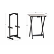 Linon Five Piece Faux Marble Folding Tray Table Set with Stand in Black Wood